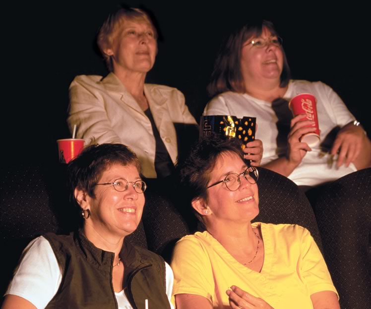 Monday Night At The Movies Committee: (Front) Brenda Stephen And Jan Smith-Bull, (Back) Brenda Koechlin and Susan Clelland. The Fifth Member, Franca Deangelis, was not present.