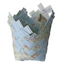 Nancy Turner ~ Where do we go now? recycled woven ontario map 6" x 6" x 9"