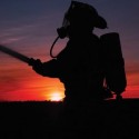 Firefighter at Sunset