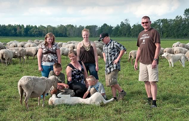 East Luther sheep farmers Peter and Elly van der Veen and family are among those who will open their farm gates to visitors during the Dufferin Town & Country Farm Tour. Photo by Pete Paterson