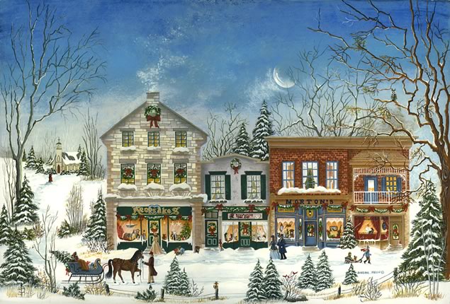 Susan Mein ~ Christmas On Mill Street, 18" x 12"