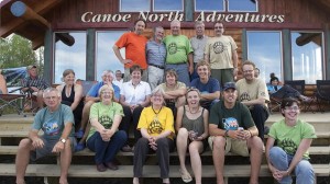 Summer 2011 at the Canoe North Adventures Outfitting Centre in Norman Wells, nwt. back row left to right : Ron Jasiuk, Donald Grant, Al Pace, Warren Wright, Harry Feinig. centre row : Susan Casson, Shar Robertson, Laurie Smith, Matt Casson, Taylor Pace, Peter Scott. front row : Jim Robertson, Lin Ward, Laurie McGaw, Bethany Lee, Cedar Jasiuk, Ann Voyame