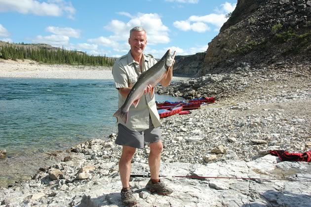 Donald Grant of Orangeville shows off a magnificent Arctic char, Horton River, nwt.