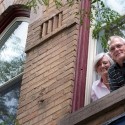 Barb McDiarmid (right) and her partner Rae Brown occupy a full two storeys above Broadway. Barb loves the leafy view from the windows and being able “to walk everywhere.” Photo by Rosemary Hasner.