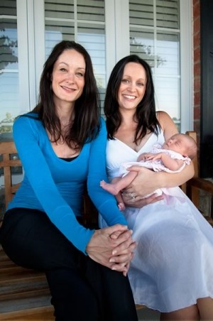 Linda Stahl (left), co-founder of Midwives of Headwater Hills, attended the home birth of both Angela Tupper’s daughters: Rachel, shown here at 1o days, and Brooklynne, 2o months. “The biggest advantage to me was the freedom to labour in the way I wanted,” says Angela, “to stand up, move around, or just do what I thought felt right. And the aftercare has been really wonderful.” Photo by Rosemary Hasner. 