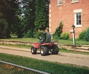 Even the sound of the old ATV holds a memory of him, puttering in on it from his little house next door every morning