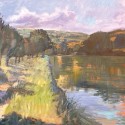Linda Jenetti ~ Tiber River near Monte Molino 36 x 48" oil on canvas