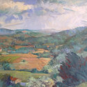Linda Jenetti ~ View of Todi 25 x 40" oil on canvas