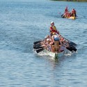 The Outer Harbour team put their hearts into the race for the finish line. Photo by Pete Paterson.