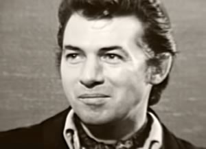 A screenshot from a 1971 CKCO TV interview with Bill Cole. The television and stage actor taught high school drama in Orangeville in the late 1960s.