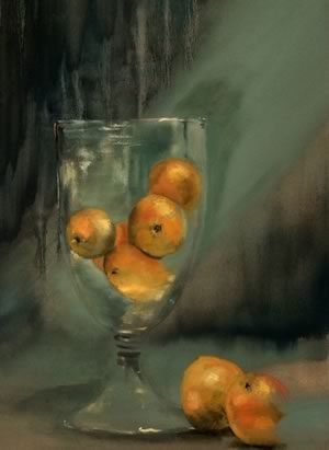 Another of Sandy’s accomplished still-life paintings. Photo by Pam Purves.
