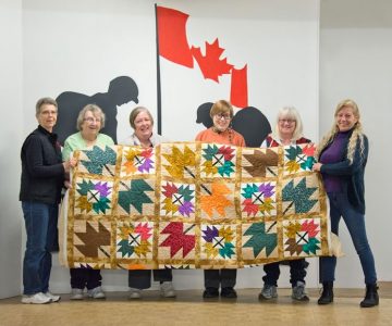 From left : Diane Johnston, Ida Cunningham, Carol Thompson, Bev Parker, Diane Woodward and Judy MacLeod. Other members (not present here): Elizabeth Bricker, Penny Squirrell, Joanne Kiser, Connie Walterhouse, Lois Metz, Ione Smith, Laura-Lynn Fulford, Sheila Klein, Trish McKibbon and AJ Cavey. Photo by Pete Paterson.