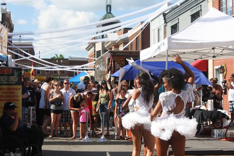 Dancers at CaribFest on the revitalized Mill Street in Orangeville. Photo by Alyssa Mahadeo.