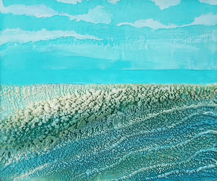 Ruth Maude - Have You Ever Seen Such a Perfect Day? -16" x 16" encaustic