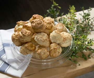 The tea biscuits at The Globe Restaurant are light and flakey with a hint of sweetness. Photo by Pete Paterson.