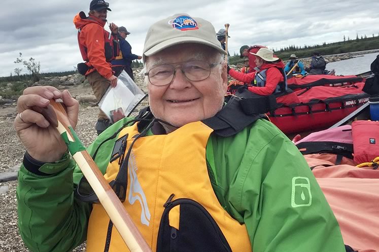 John Wheelwright, 89, paddled 300 kilometres on the Upper Horton River north of the Arctic Circle this past summer. Courtesy Pate Neumann.