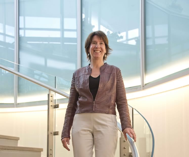 Headwaters Health Care Centre CEO Stacey Daub has been working on patient service transitions for a decade: “Imagine if you could eliminate those transitions, if it truly was all within one system.” Photo by Pete Paterson.