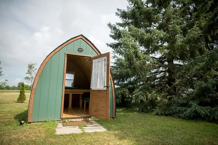 A Güte cabin at the Leisure Time Park near Palgrave. Photo by James MacDonald.