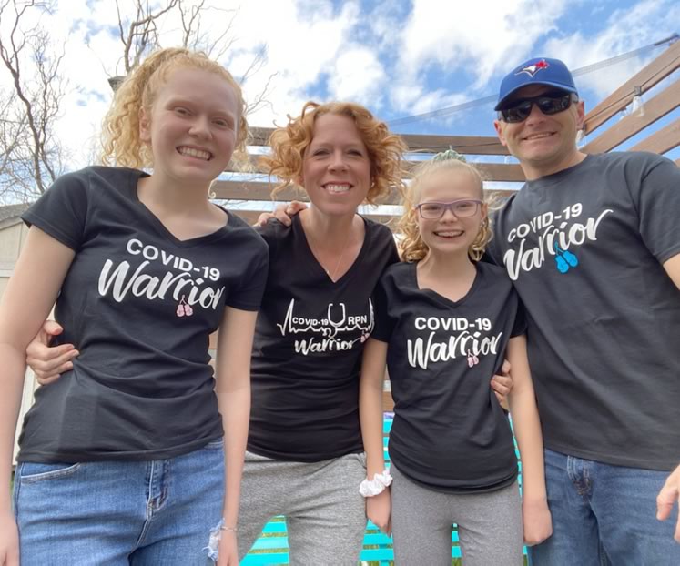 Orangeville nurse Tray Nevin came down with Covid-19 in April. Her husband and kids followed soon after. All are well now.