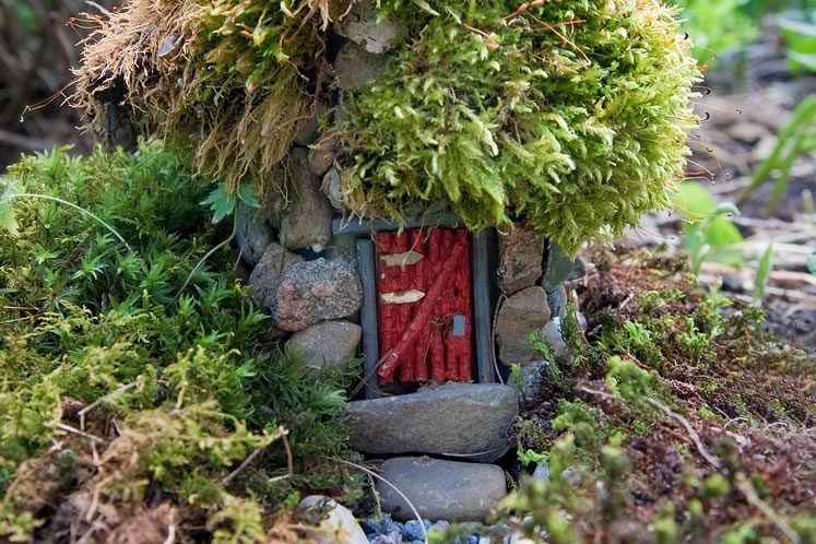 Carol Southcombe’s tiny stone house is nestled into the Friendship Gardens at Headwaters Health Care Centre. Photo by Rosemary Hasner / Black Dog Creative Arts.