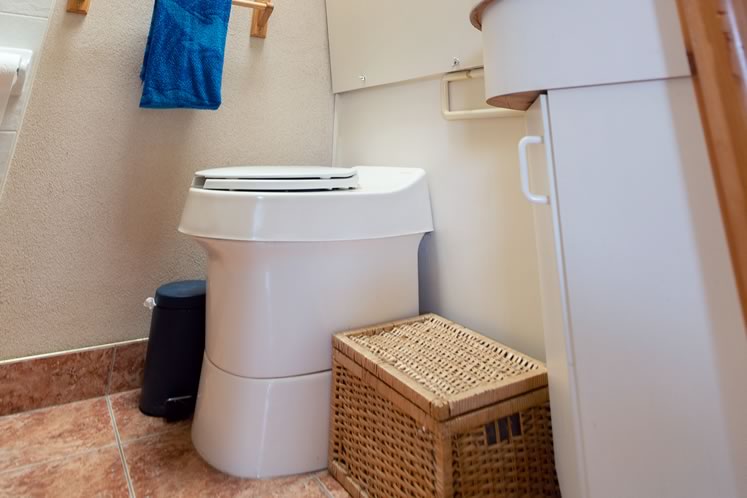 A composting toilet has been a component of Ketchum House living since 1998. Photo by Erin Fitzgibbon.