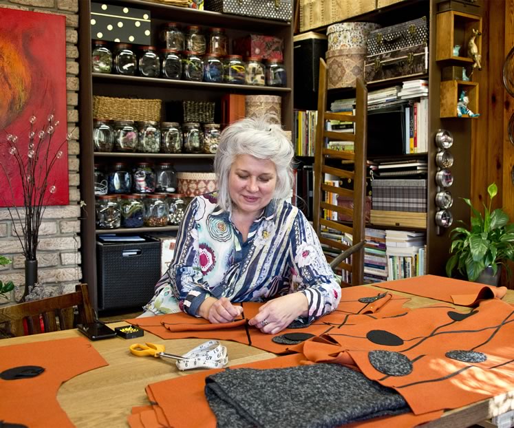 Cristina Repanovici works on a new piece in her Criopia studio in Caledon East. Photo by Pete Paterson.