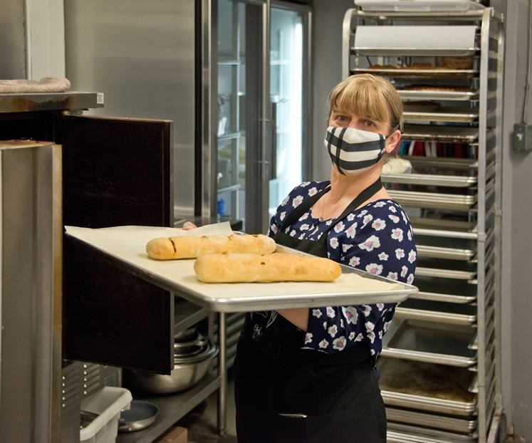 Baker and owner Cristina Roque works in the quiet of her kitchen at Orangeville’s Son of a Chef Bakery. Photo by Pete Paterson.
