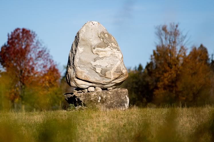 A stone sculpture by Joe Burchell. Photo by Kerry Knudsen.