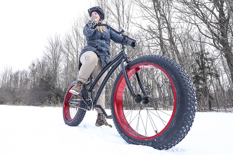 Fat biking at Island Lake Conservation Area.