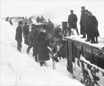 Snowstorm in February 1904 left hundreds of train passengers stranded north of Shelburne.