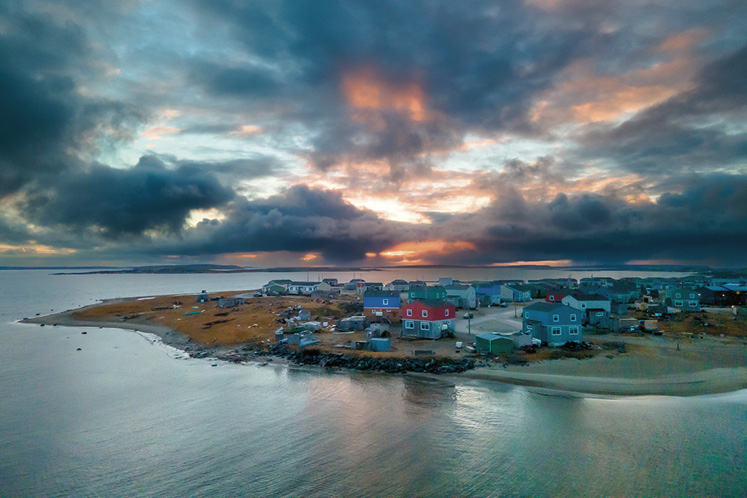 Drone photo of the remote town of Inukjuak